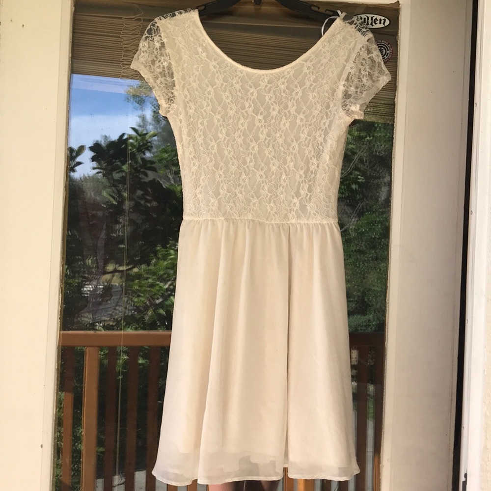 H&M off white midi dress